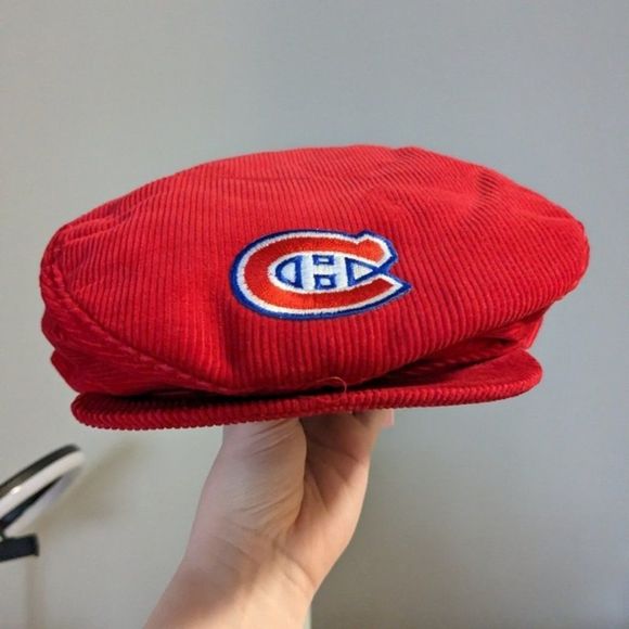 Montreal Canadiens Habs Vintage Corduroy Hat 1980s Hockey Cap - Picture 2 of 7